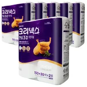 크리넥스 안심3겹 키친타월 150+30(180매) 2롤x6개 / 키친타올