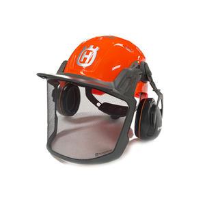 허스크바나 형광모 고급형 전문가용 안전모 귀마개 하이바 안면보호구