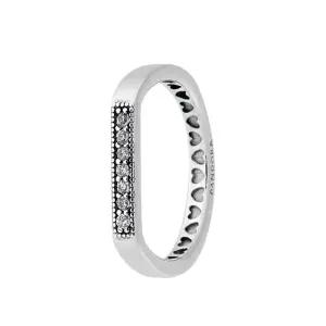 [당일출고]  로고 바 스태킹 스파클링 실버 반지 199041C01