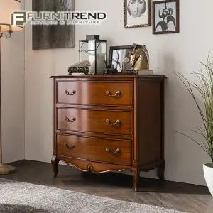 [퍼니트랜드] 브레드 엔틱3단 와이드서랍장 앤틱수납장