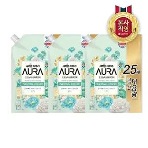 [LG생활건강]샤프란 아우라 섬유유연제 리필 1.7L 스모키머스크 X 3개