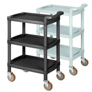 W101 3단 중 식당카트 구르마 플라스틱바퀴선반 트롤리