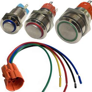 푸쉬 락 LED 메탈 스위치 12 16 19 파이 DC12V-24V