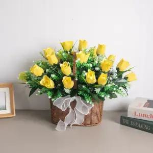 프로미스 장미 바구니set 55x40cm_P 조화 꽃 인테리어