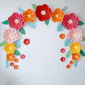 [완제품]트로피칼페이퍼플라워 졸업식포토존 입학식 행사꽃장식 기관행사 이벤트장식 자이언트플라워