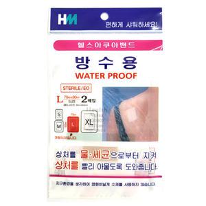 방수밴드 대형 L 90X70 2매입 상처보호 일회용 방수용 아쿠아 특대형 반창고 거즈
