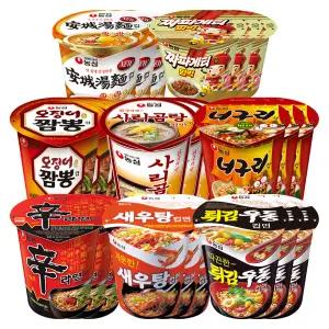 농심 컵라면 소컵 혼합 24개 (신라면+새우탕+튀김우동+오징어짬뽕+사리곰탕+너구리+안성탕면+짜파게티범벅