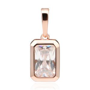 14K 사각 큐빅 팬던트 gold 스퀘어 체인별도 여성 데일리 목걸이