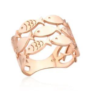 [비앤비골드] 14K 세줄 물고기 행운 반지 NPR26120