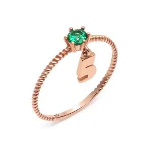 [비앤비골드] 14K 심플 꼬임 탄생석 5월 에메랄드 반지 PNR22636