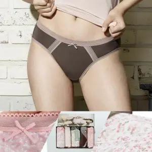 [하프클럽/물랑루즈]비비수 뱀부 여삼각팬티 여성속옷 5종세트