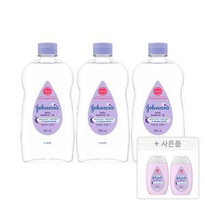 존슨즈 베드타임 오일 500ml, 3개 + 증정(베드타임 로션 100ml, 2개)