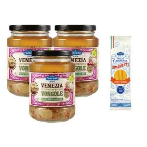 폰타나 봉골레 페퍼론치노앤갈릭 파스타소스, 430g, 3개 + 이탈리아 캄파니아 스파게티 500g,1개