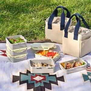 [락앤락]데일리 코튼 찬합 세트 정사각 3단(LCB823CI)