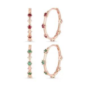 [도로시] 18k 베리 루비&에메랄드 링귀걸이(2type)