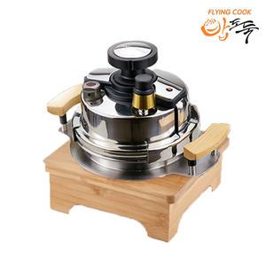플라잉쿡 압력솥 [2인용 A세트] / 인덕션 가스 뉴밥도둑 압력밥솥 미니 1인용 스텐 캠핑 손잡이 나무받침