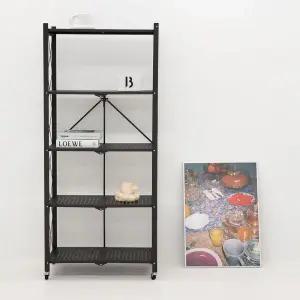 아트박스/가구느낌 폴딩선반 5단 철제 와이드 접이식 2color