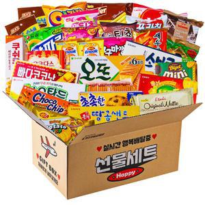 (풍성한선물) 사무실간식 행복배달 과자세트 2호 / 학교 탕비실 단체 종합과자 유치원 생일선물