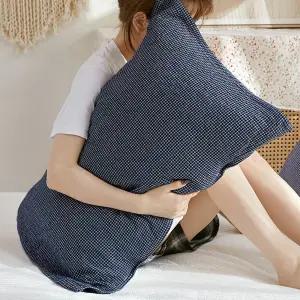 슬림핏 밴딩 거즈면 순면 베개커버(네이비)(52x75)