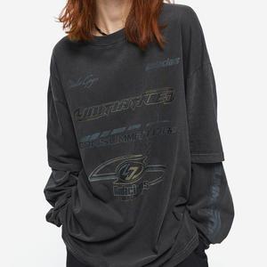 FEARLESS 레이어드 피그먼트 롱슬리브 스모크블랙