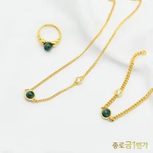 여자 순금 목걸이 말라카이트 11.25g