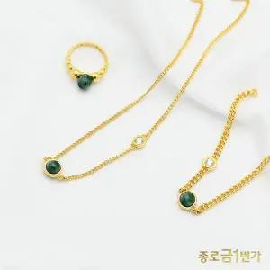 여자 순금 목걸이 말라카이트 18.75g