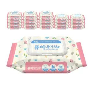 삼정펄프 리빙 퓨어네이처 물티슈 캡형 100매 24팩