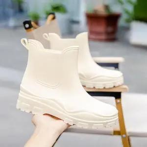 [셀러허브]여자 첼시 SS 미들 짧은 패션 투컬러 레인부츠 (S14145209)