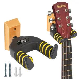 나푸아 NGH021W 원목 오토락 벽걸이 기타스탠드 거치대 받침대 일렉 기타 행거 걸이