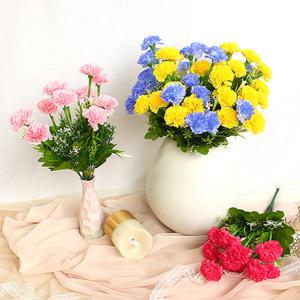 엔젤 카네이션 조화 꽃 열송이 부쉬 어버이날 성묘조화 납골당꽃 인테리어 장식