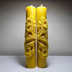 다르마 용초(2마리 세트), 불교 양초, 밀랍 초, 기도 초, 천연 캔들, 법당 초 ,비즈왁스 캔들