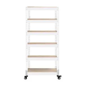 철제 조립식 강화 대형바퀴 이동식선반 6단 700 x 400 x 2100