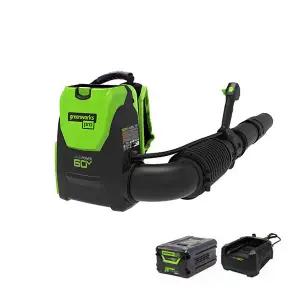 그린웍스 프로 60V 충전 배부식 송풍기 브로워 1팩 세트(5.0Ah배터리1+충전기1)