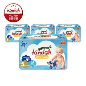 [1박스] 오슬림 썸머 팬티형 기저귀 5단계 4팩 136매)