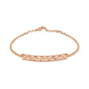 [비앤비골드] 14K 컷팅 볼드바 아몬드체인 팔찌 NPB40200