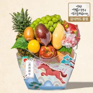 [라라르떼](센텀시티점)[2/12일 오전7시 주문마감] [와인버킷 중형] 프리미엄 혼합과일세트(보자기동봉)