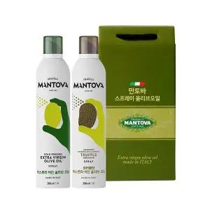 [만토바]스프레이 2입 선물세트 엑스트라버진 올리브오일 오리지널 200ml + 트러플 200ml