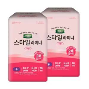 디펜드 스타일 라이너 무향 롱 28개입 2팩