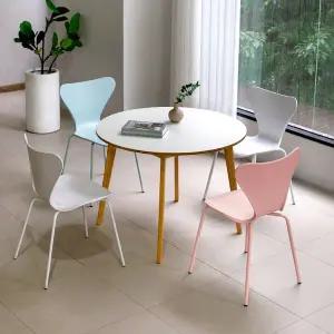 [공간미가구]밀키우드 1000 원형 비너스 4인 주방 식탁 세트 카페 인테리어