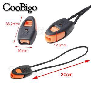 비상 호루라기 오렌지 플라스틱 지퍼 풀 코드 잠금 스토퍼 클립야외 캠핑 여행 키트나이프 랜야드5 개