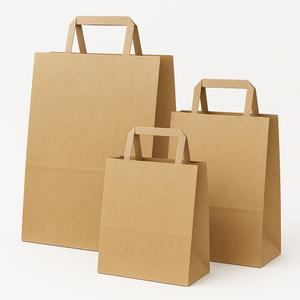 손잡이 종이 봉투 크라프트 종이팩 시장 쇼핑백 220x130x260 1장