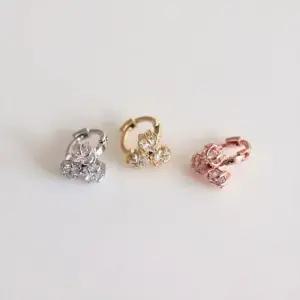 [라일리의류] Rly 실버925 트리플 스타 큐빅 원터치 링 귀걸이