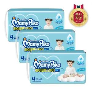 [엘지생활건강]마미포코 하이퍼드라이팬티 대형 42P 여아 X 3팩(1BOX)