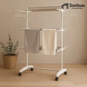 스텐하우스 다용도봉 빨래건조대 6단+양말걸이 36개