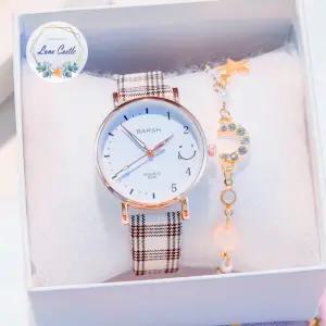 학생 손목 시계 스마일 체크 중학생 패션 시계 졸업 입학 생일 선물