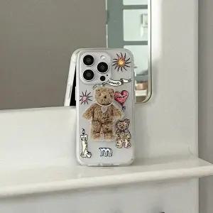 메이드모먼 vintage drawing pattern 디자인 반투명 폰케이스