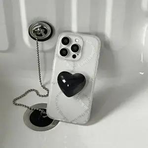 메이드모먼 더블하트 레터링 디자인 반투명 폰케이스