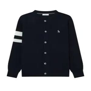 헤지스 남성 24FW 네이비 라인배색 울혼방 가디건 HZSW4D200N2