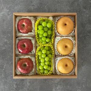 [롯데백화점]삼촌밥먹자 정성스레 포장한 명절 혼합 과일선물세트 2호(사과+배+샤인)