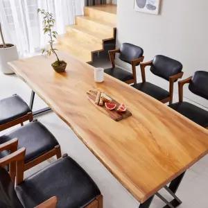 느티나무 우드슬랩 6인용 통원목 식탁 책상테이블 2000_Z/원목카페테이블/주